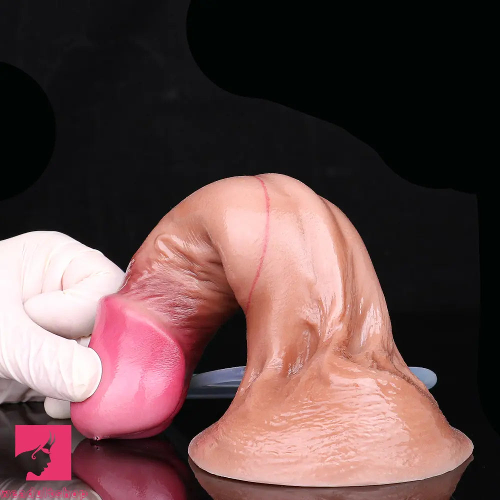 7.51in Inflatable Squirting Soft Silicone Dildo For Woman G Spot Anal Dildo