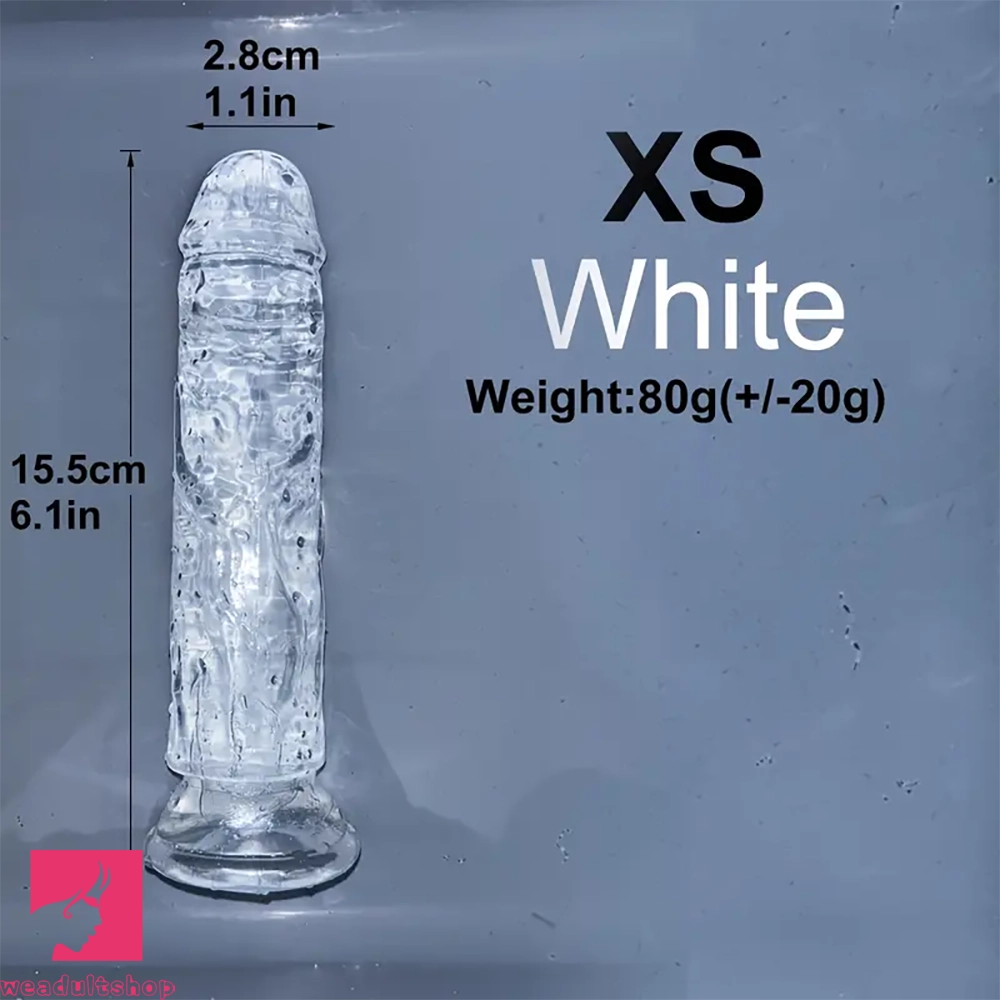 6.1in 6.7in 7.48in 8.26in 9.05in Soft Realistic Jelly Transparent Prostate Dildo