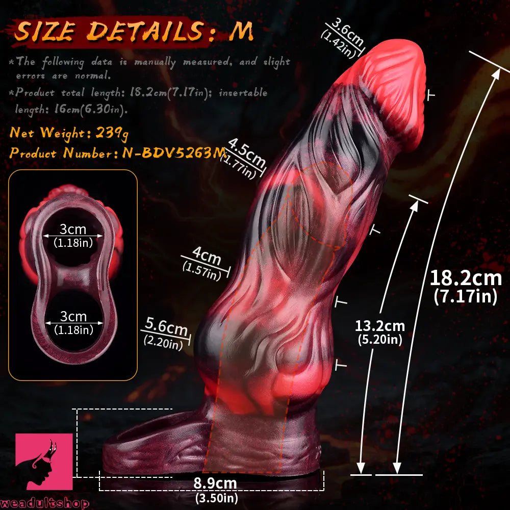 5.91in 7.17in Silicone Cock Sleeve Soft Vibrating Hollow Fantasy Penis Dildo