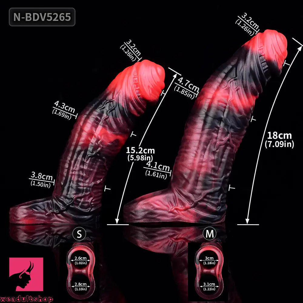 5.98in 7.09in Silicone Cock Sleeve Soft Vibrating Uncut Hollow Dildo For Clit