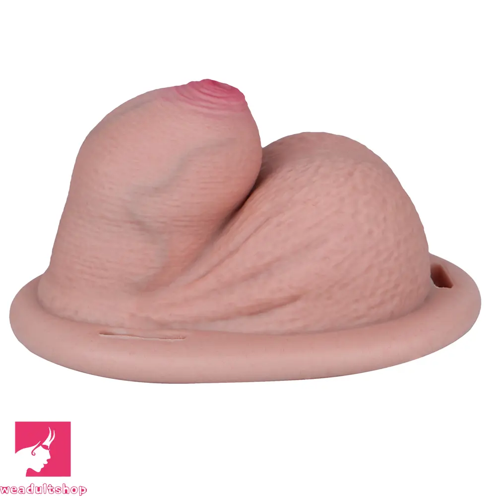 2.36in Silicone Soft Mini Cock Cage Strap on Chastity Dildo With Lock