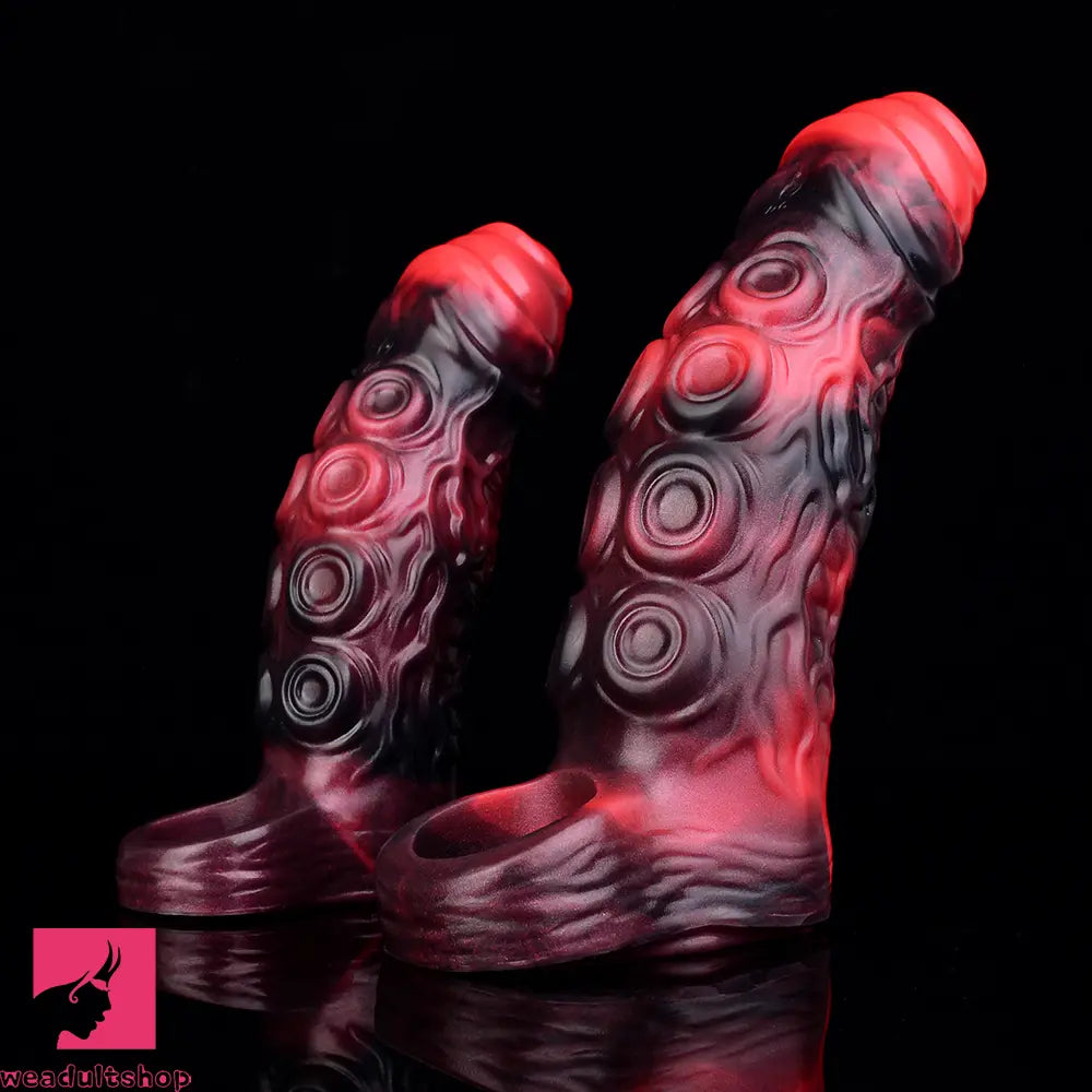 5.98in 7.09in Silicone Tentacle Sleeve Knot Vibrating Hollow Female Dildo