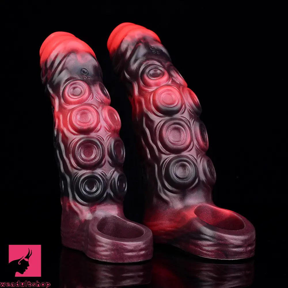 5.98in 7.09in Silicone Tentacle Sleeve Knot Vibrating Hollow Female Dildo