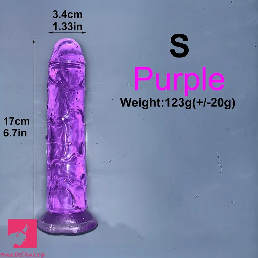 6.1in 6.7in 7.48in 8.26in 9.05in Soft Realistic Jelly Transparent Prostate Dildo
