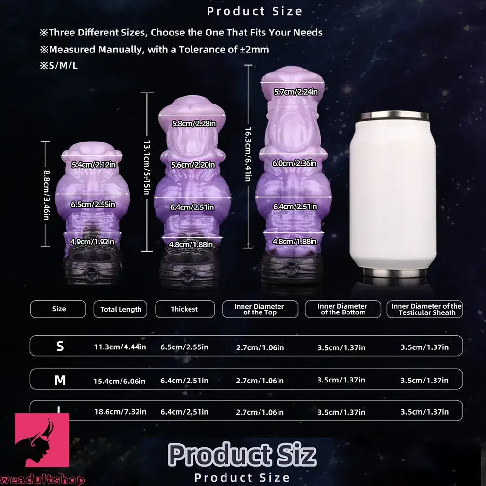 4.44in 6.06in 7.32in Horse Cock Dildo Sleeve Odd Spiked Knot Creature Sleeve