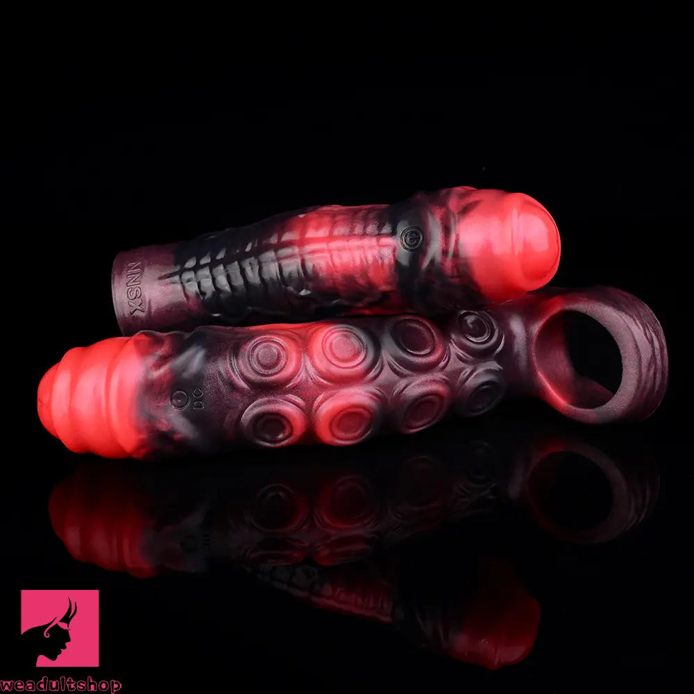 5.98in 7.09in Silicone Tentacle Sleeve Knot Vibrating Hollow Female Dildo