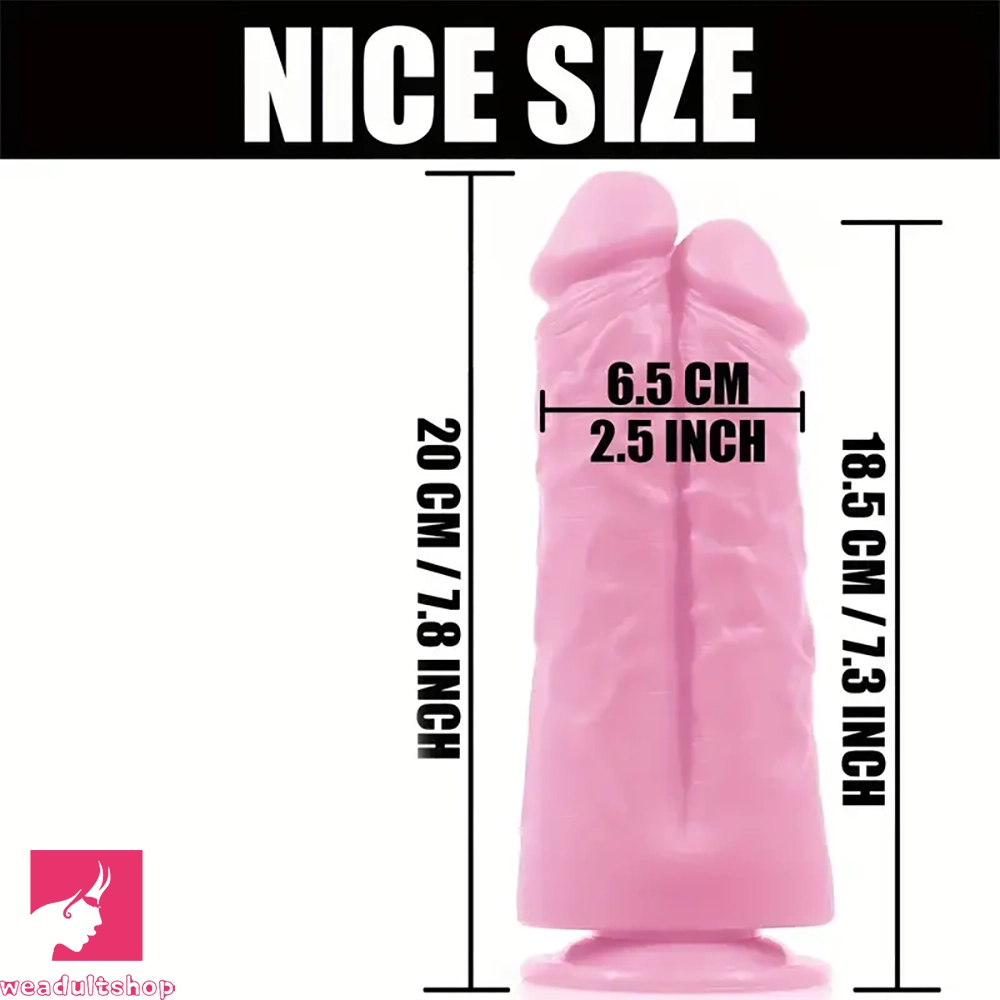 7.8in Dual-Ended Realistic Silicone Dildo For Pleasure Prostate Massage