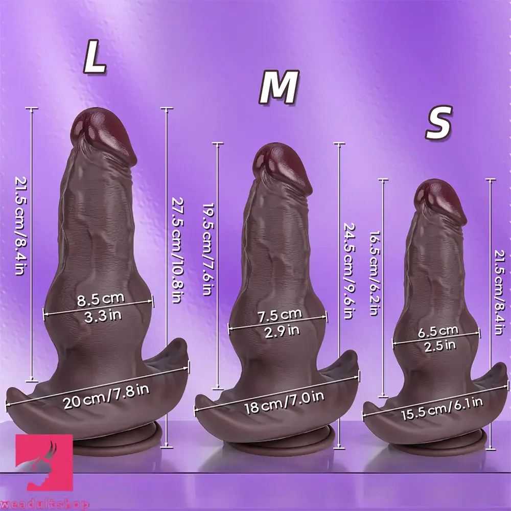 8.46in 9.64in 10.82in Liquid Silicone Big Dildo With Anchor Base Love Toy