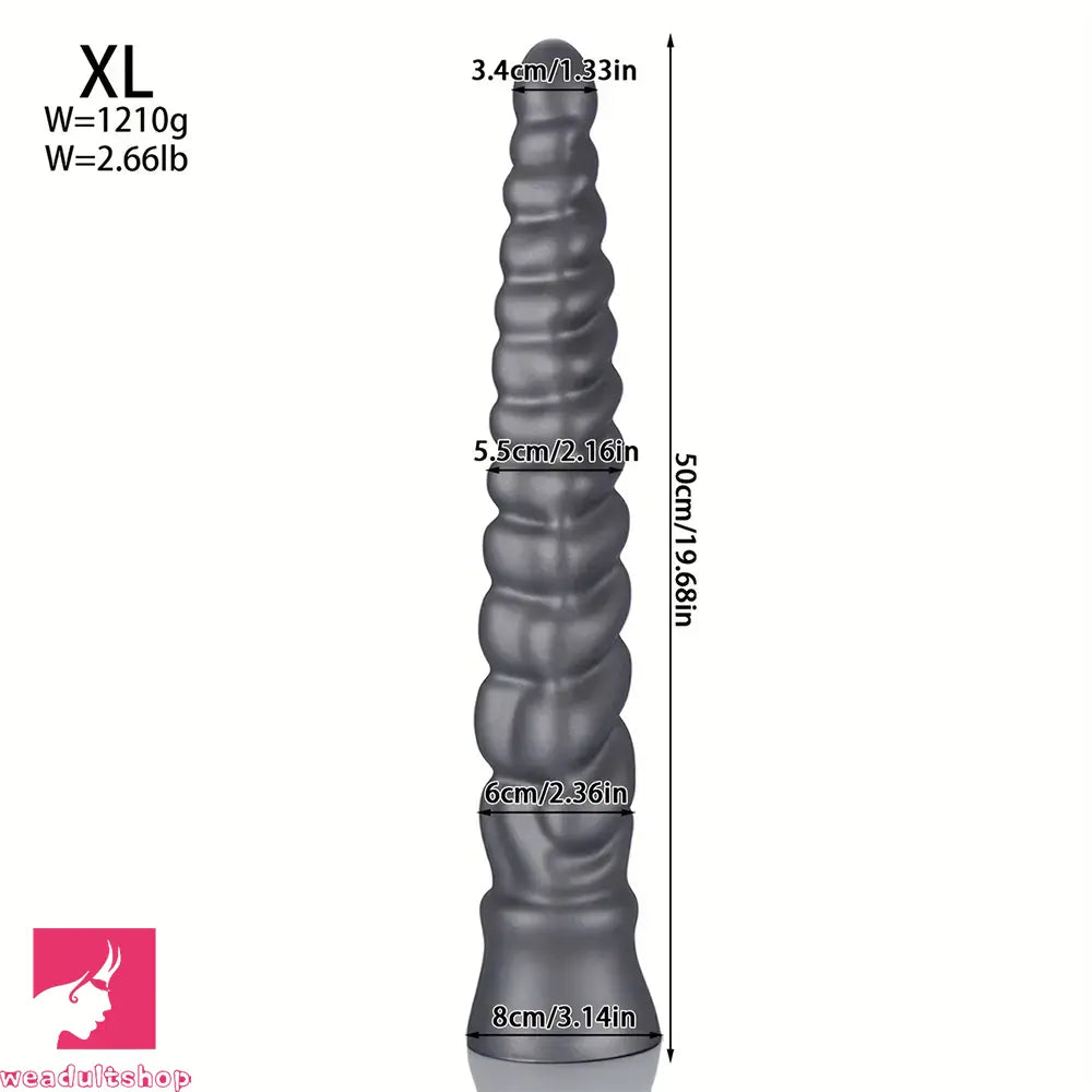 13.77in 15.74in 17.71in 19.68in Long Screw Anal Whip Huge Clit Soft Dildo