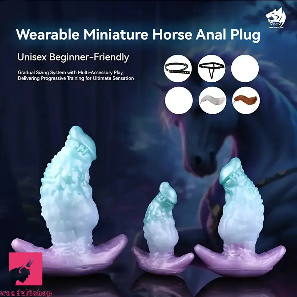 5.51in 7.04in 8.74in Liquid Silicone Anal Plug Strap-On Monster Odd Dildo