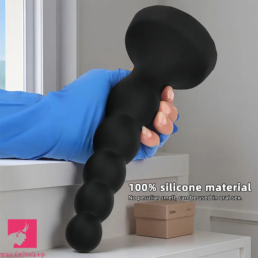 6.69in 8.66in 10.23in Black Silicone Soft Large Anal Plug Cock Dildo