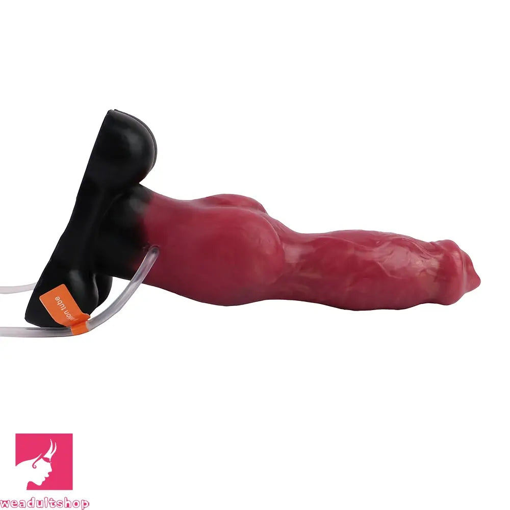 7.24in 9.21in Ejaculating Inflatable Dog Knot Silicone Soft Penis Odd Dildo