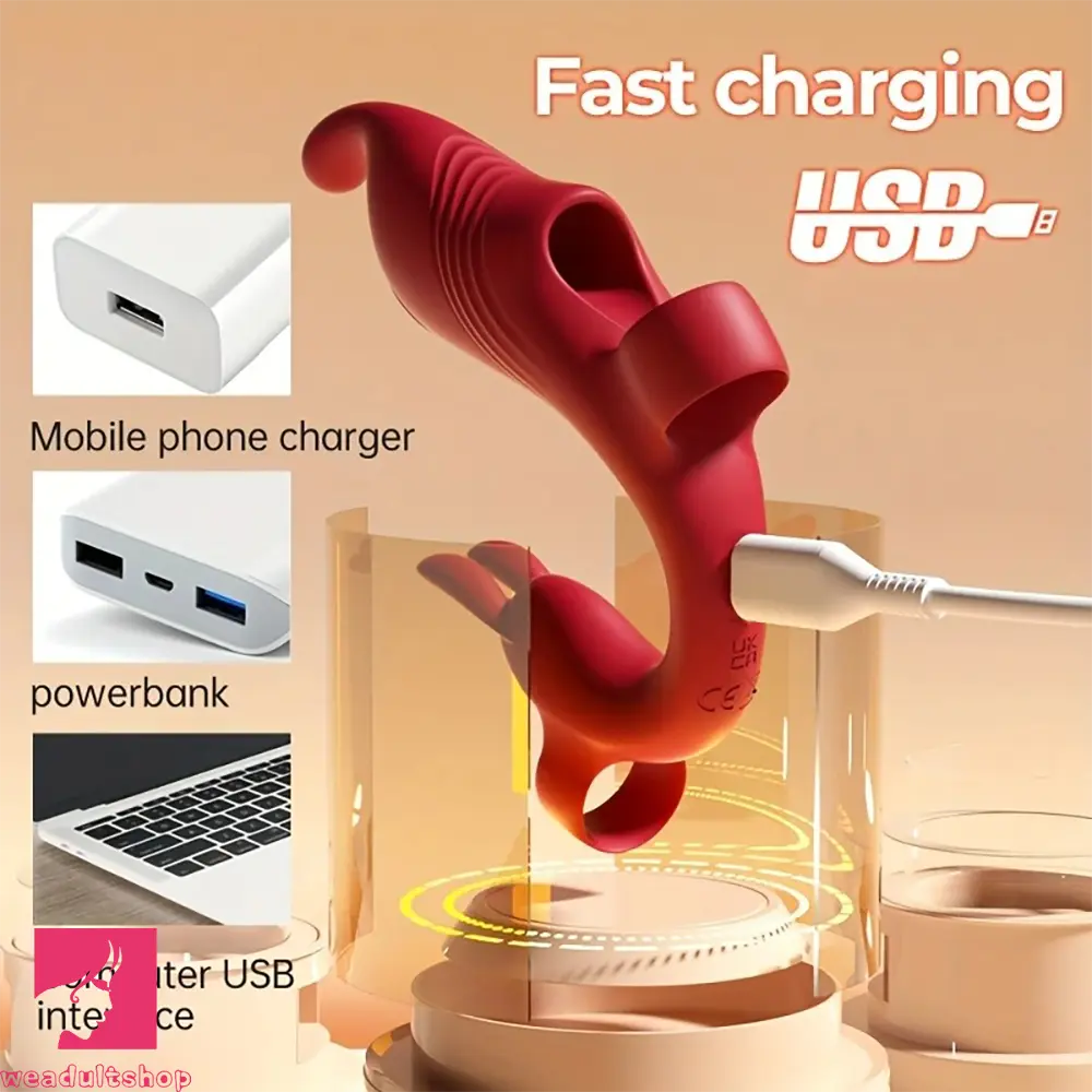 4.52in Rabbit Finger Stimulator 10 Vibration G-spot Mini Nipple Cock Dildo