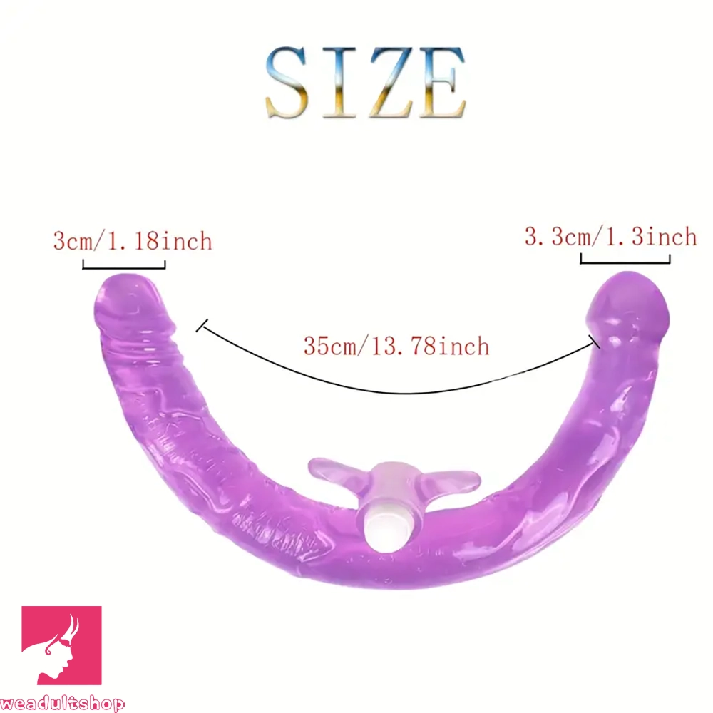 13.78in Double Ended Flexible Vibrating Double Penetration Cock Dildo