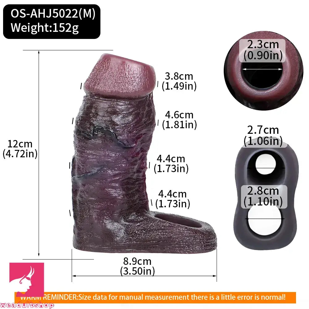 4.01in 4.72in 5.9in Lifelike Cock Sleeve Dildo Prostate Massage Cock Toy