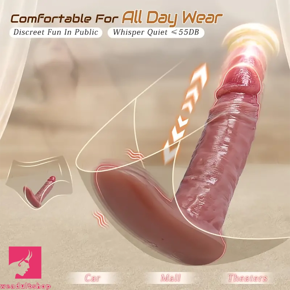 6.85in Wearable Dildo Vibrator With 10 Vibration 5 Thrusting Modes Penis