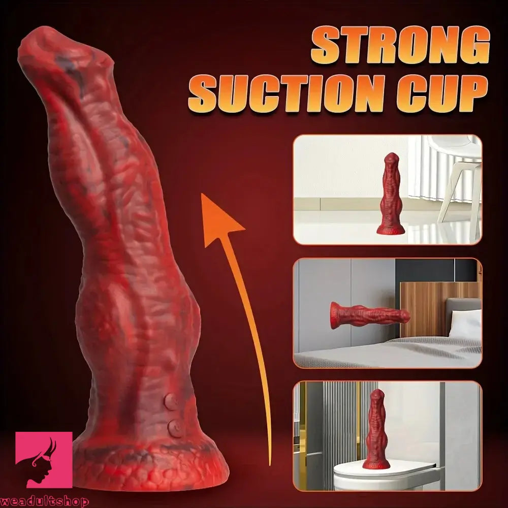 8.86in Big Monster Dildo Vibrating Thrusting Muscle Silicone Soft Dildo