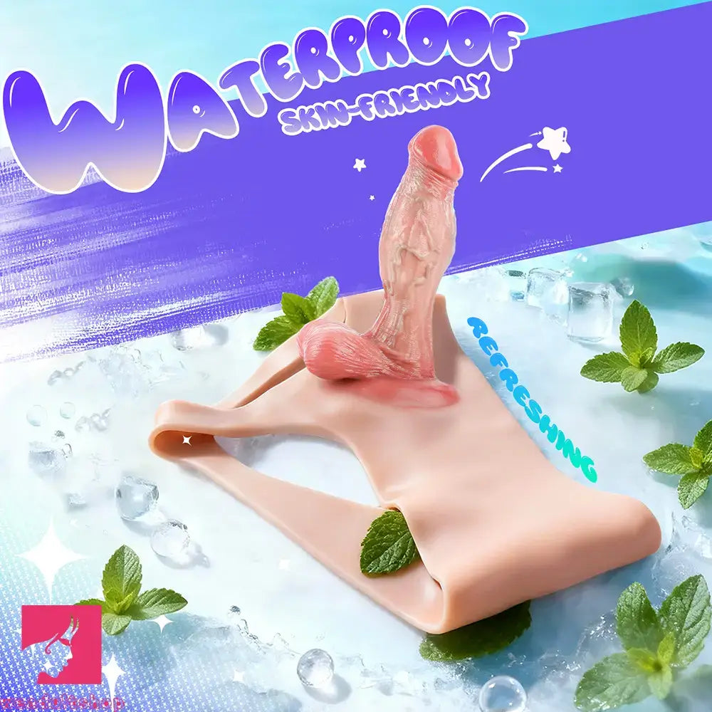 5.9in Silicone Lifelike Strap on Dildo Panty Realistic Texture Real Cock Glans