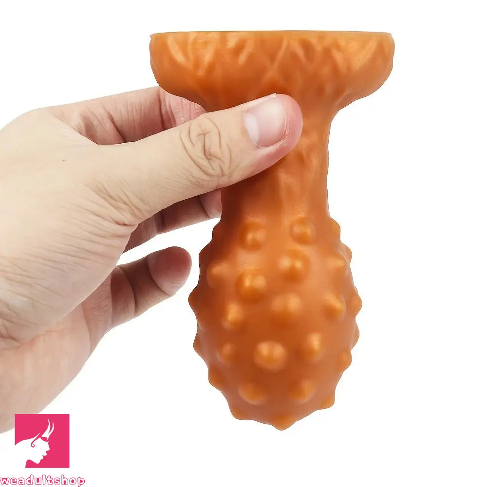 5.12in Spiked Butt Plug Dildo Ultra-Soft Liquid Silicone G-Spot Clit Massager