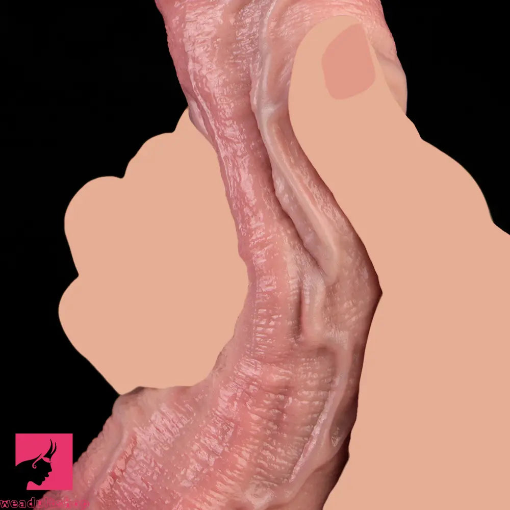 6.89in Double-layer Liquid Silicone Skin-like Soft Lifelike Real Couple Dildo