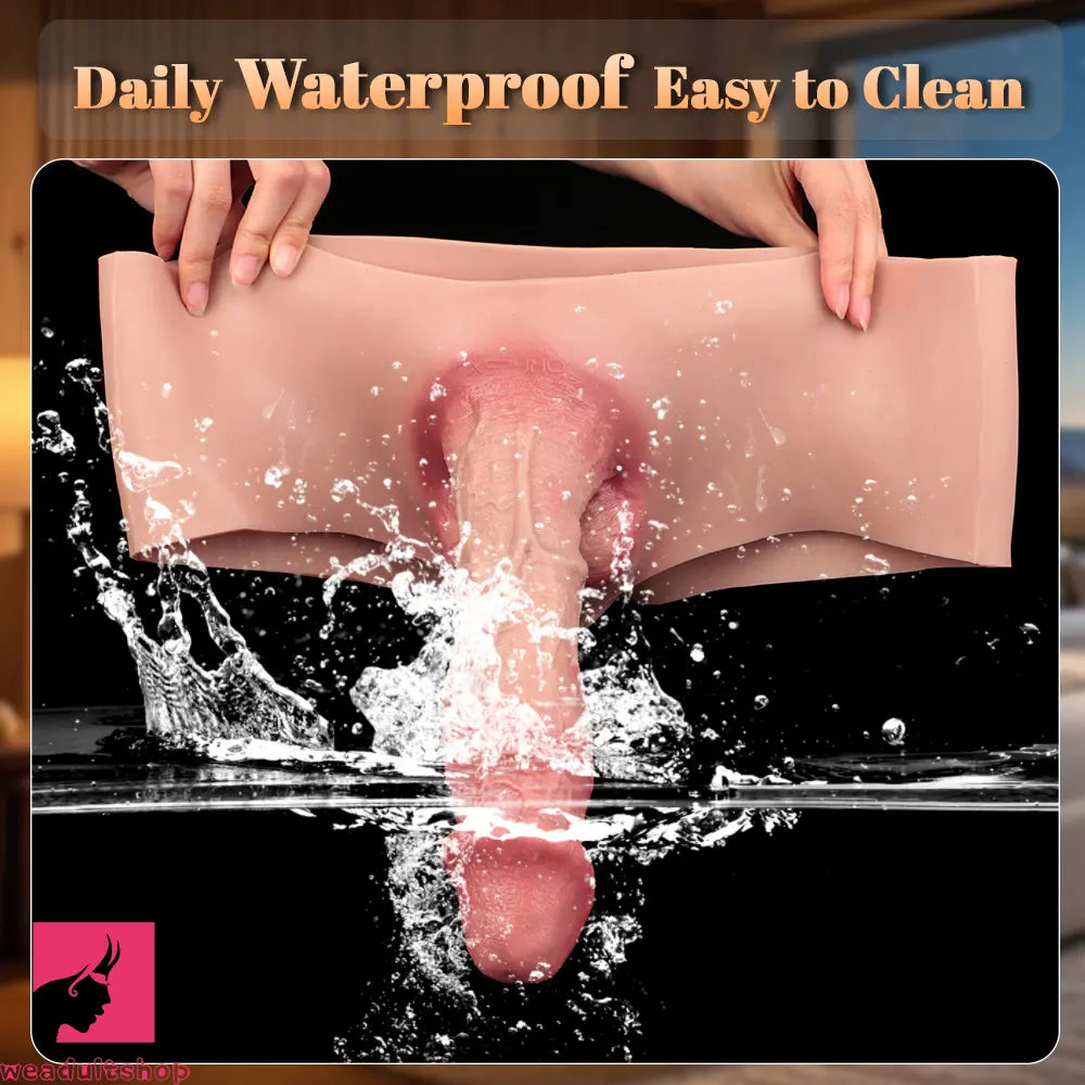 9.06in Hollow Penis Dildo Sleeve Silicone Soft Pants For Vaginal Sex Toy