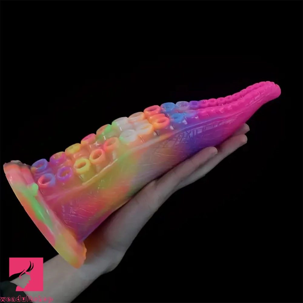 7.28in 9.05in Tentacle Colorful Luminous Silicone Fantasy Cock Dildo