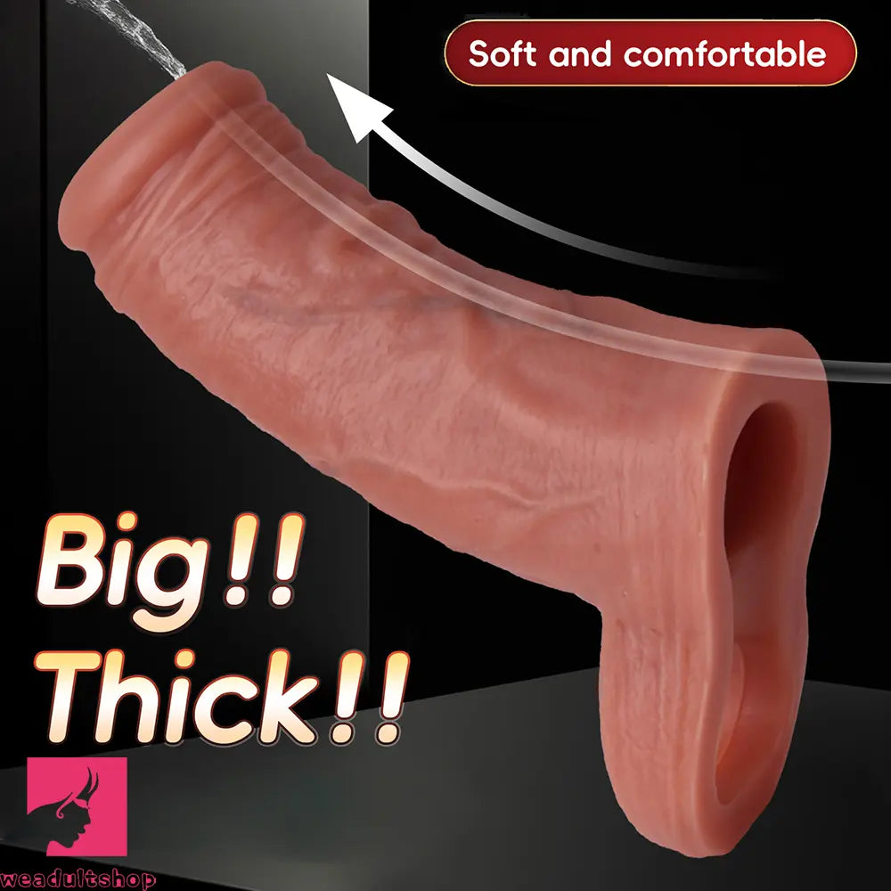4.1in 4.7in Realistic Squirting Dildo Sleeve Reusable Erotica For Couple Cock