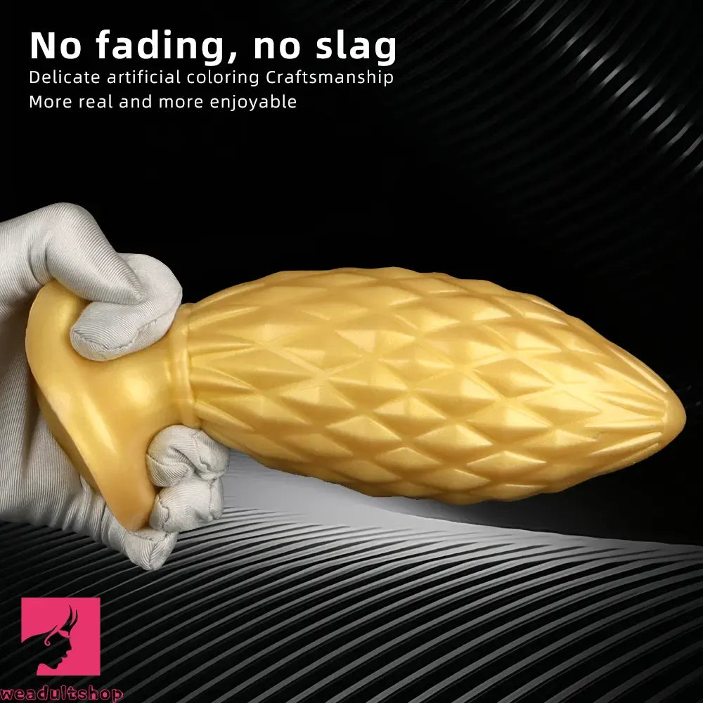 7.48in Gold Silicone Soft Butt Plug Dildo For Men And Women Sexual Cock