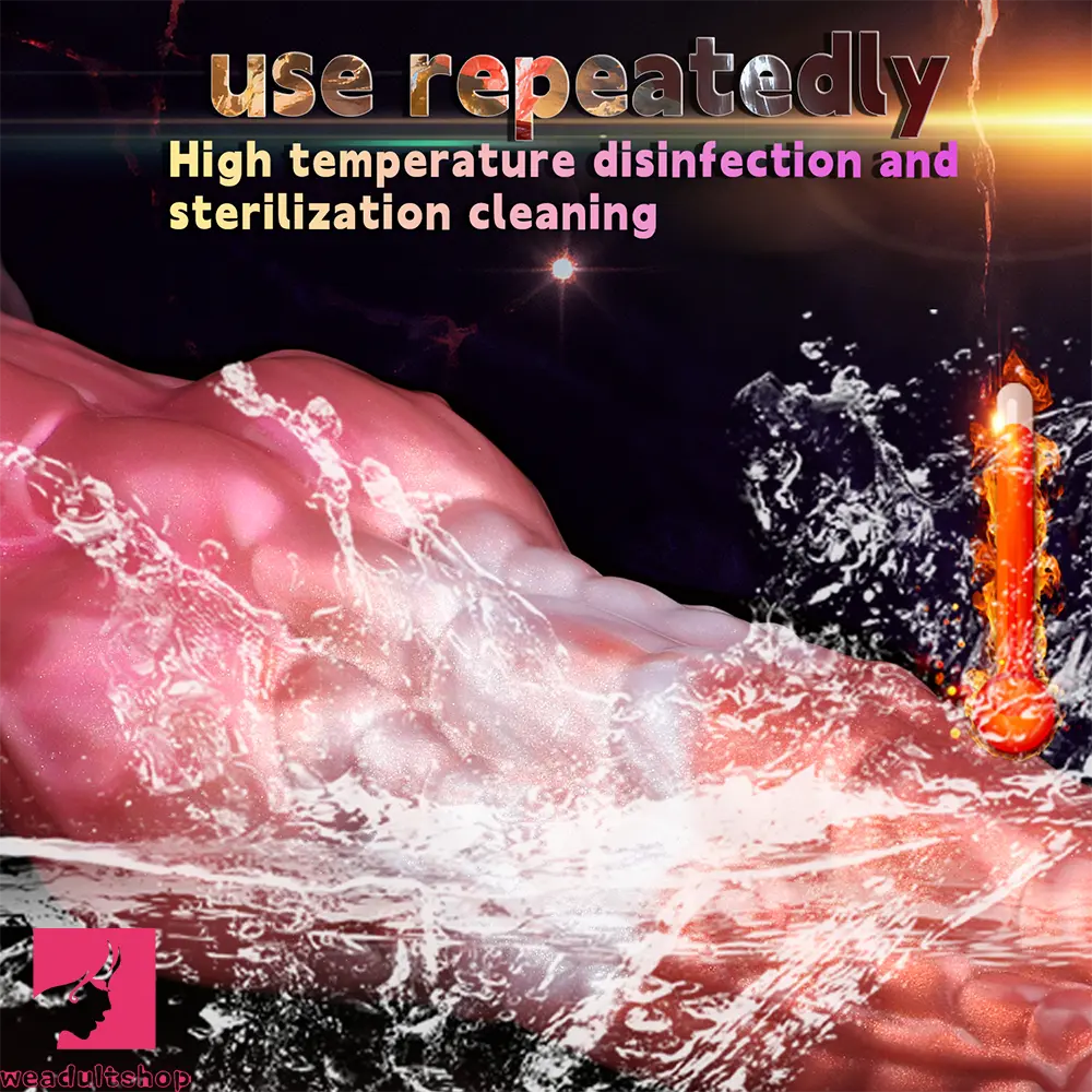 9.76in Knotted Monster Animal Double Layer Silicone Dildo Female Toy