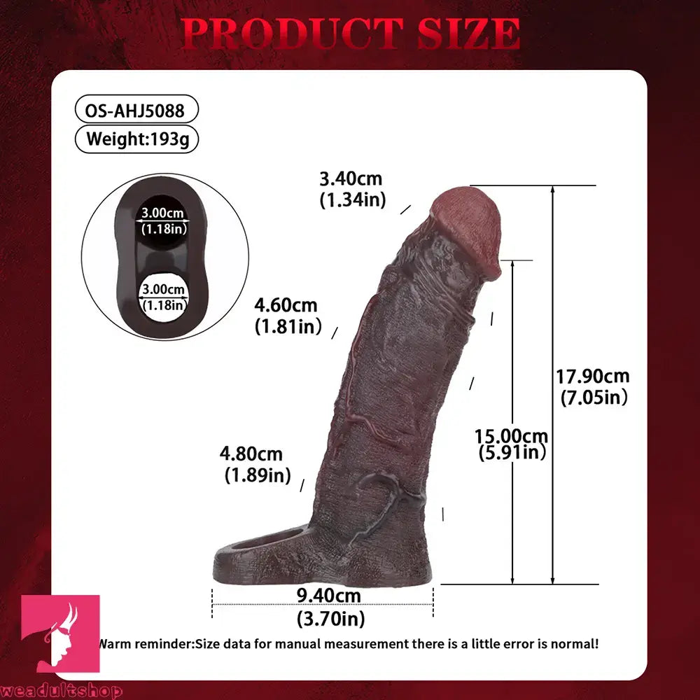 7.05in Liquid Silicone Real Dildo Sleeve With Seminal Vesicle Hollow Cock