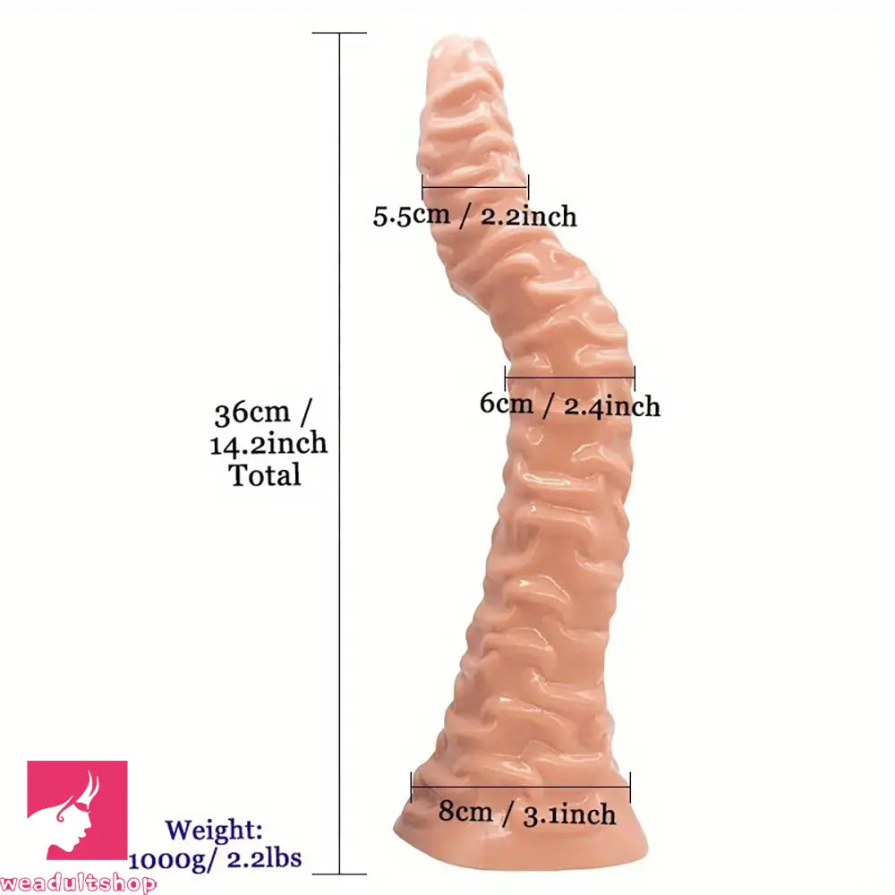 14.2in Heavy Duty G-Spot Butt Plug Extended Dildo For Prostate Simulation