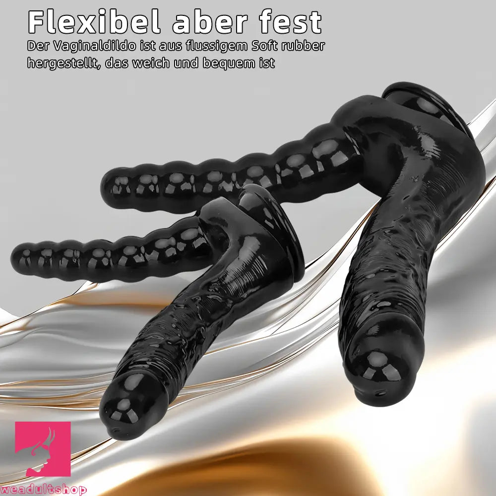 7.87in 10.43in PVC Double Headed Dildo Masturbator With Simulated Toy