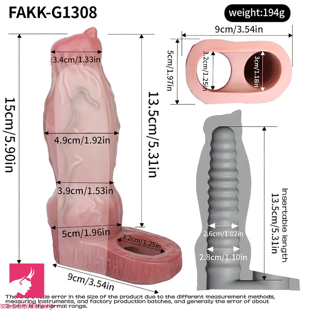 5.9in 6.1in Soft Durable Silicone Cock Thickening Lengthening Dildo Sleeve