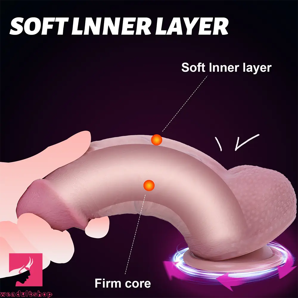 8in Silicone Soft Thick Lifelike Dildo For Female Masturbation Cock Toy