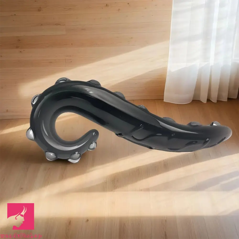 5.91in Spiked Seahorse High Transparent Crystal Glass Cock Tentacle Dildo