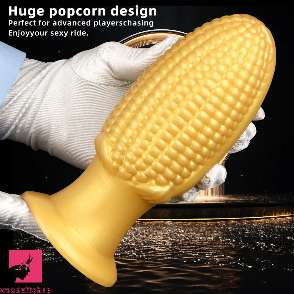 5.9in 6.7in 8.07in Liquid Silicone Thread Granules Soft Corn Gold Cock Dildo