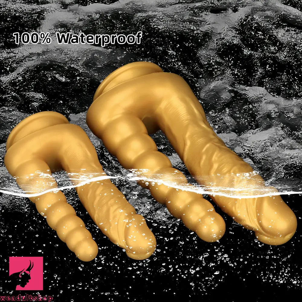 7.87in 10.43in Large Silicone Double-ended Dildo Soft Clit Masturbator