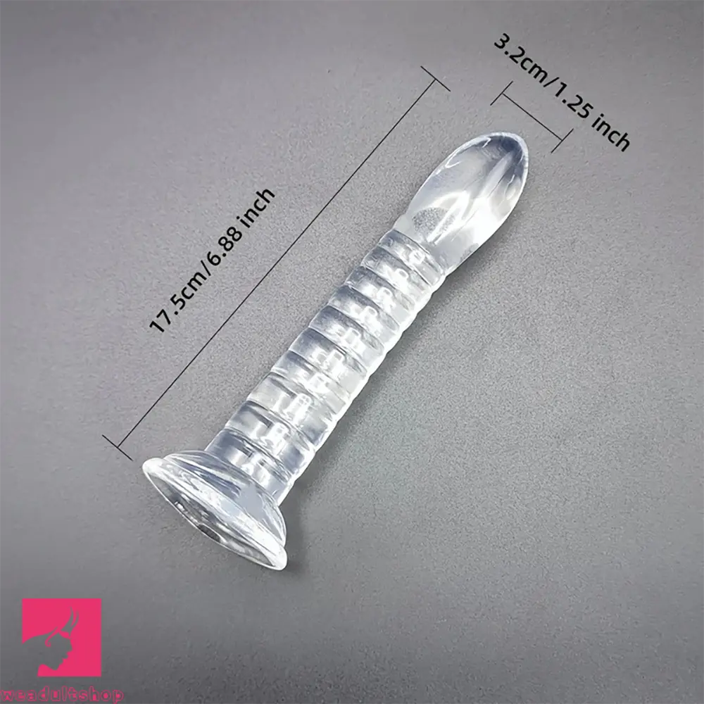 4.92in 5.7in 6.88in Transparent Thread Simulation Penis Crystal G Spot Dildo
