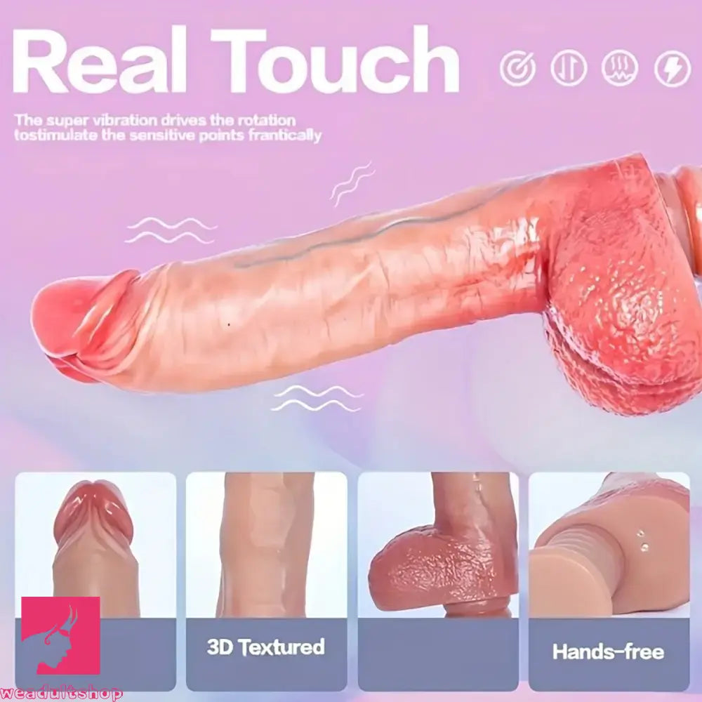 10.43in Highly Elastic Silicone Soft Vibrating Heating Remote Automatic Dildo