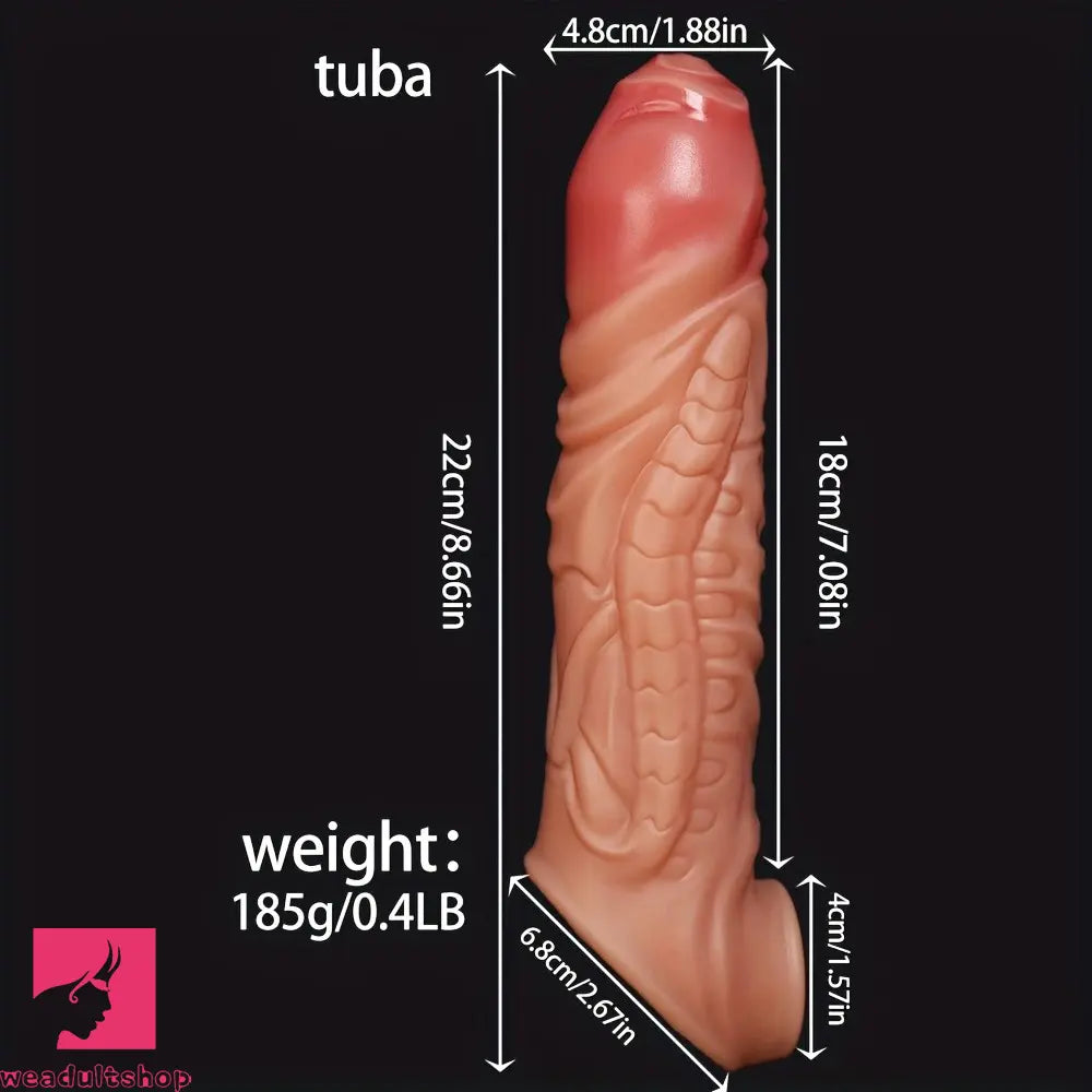 5.9in 7.87in Liquid Silicone Male Hollow Wearable Dildo Sleeve Accessories