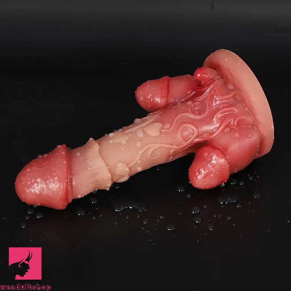 7.68in Three-Head Male Female Silicone Dildo Texture For Women Stimulation
