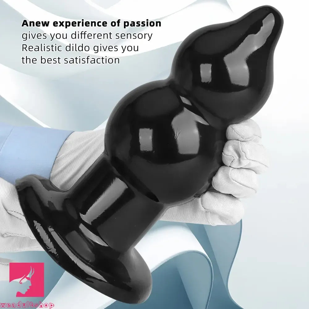 5.11in 9.05in Black Fantasy PVC Big Thick Butt Plug Dildo Cock Stimulator