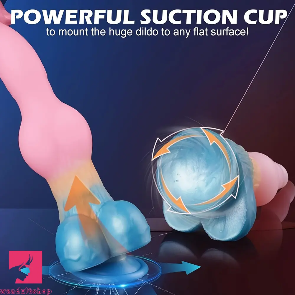 9.65in Monster Dog Knot Large Animal Wolf Silicone Soft Dildo For G-Spot