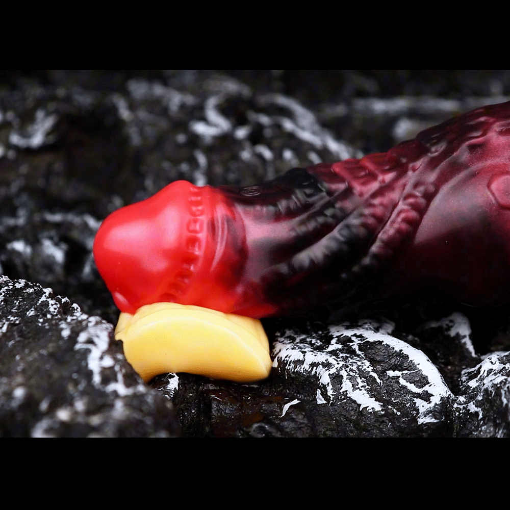 5.98in Silicone Dog Cock Hollow Sleeve Knot Dildo With Cock Ring For Clit