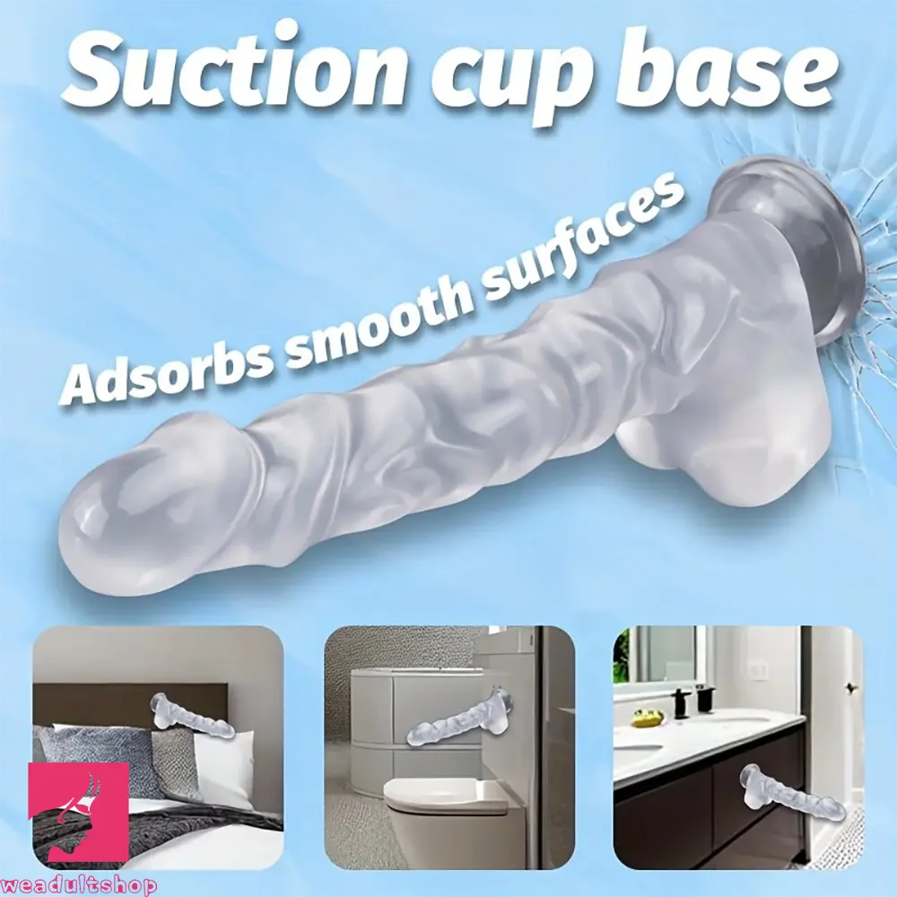 13.18in Realistic Soft Crystal Jelly Penis Trainer Transparent PVC Long Dildo