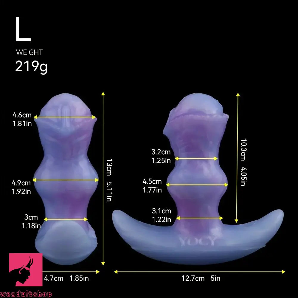 2.95in 3.9in 5.12in Small Sea Jade Anal Knot Silicone Soft Strap on Dildo