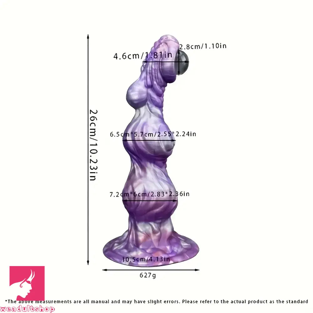 10.23in Liquid Silicone Anal Plug Knot Big Dildo Soft G Spot Massager