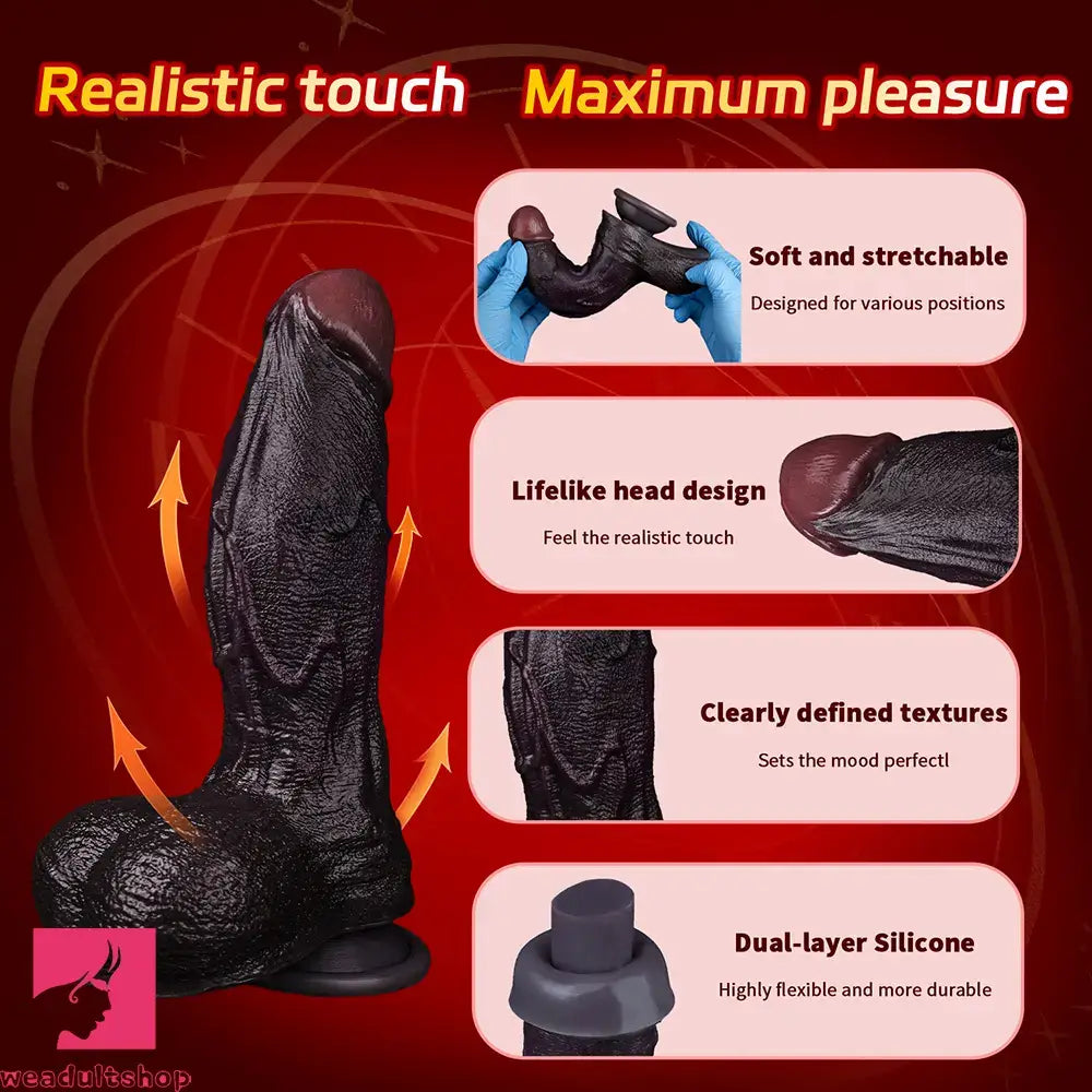 7.48in Dual Density Silicone Soft Real Cock Dildo For G Spot Cock Love Play