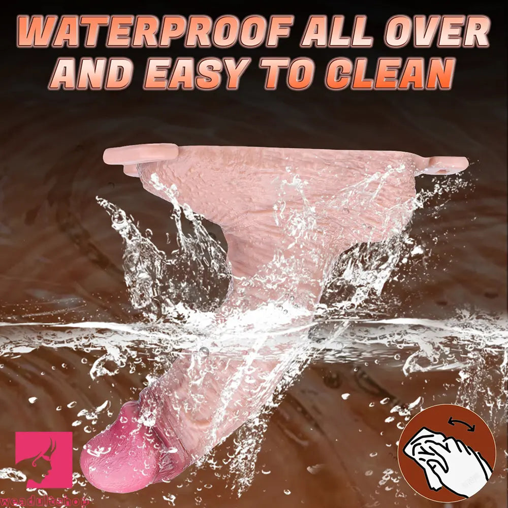 7.28in Lifelike Strap on Penis Extender Cock Sleeve Dildo For Vaginal Clit