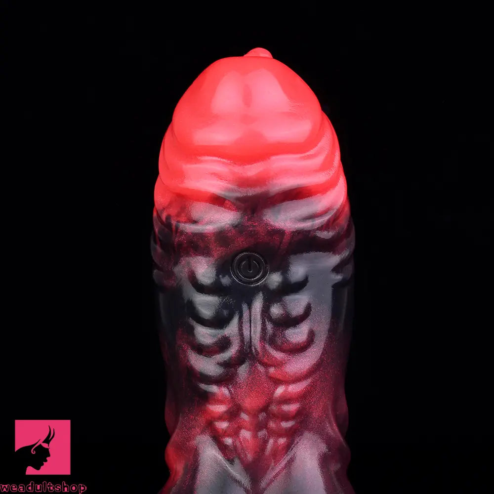 5.91in Silicone Vibrating Dog Tentacle Dildo Sleeve Knot Dildo With Cock Ring